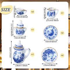 Skylety blue porcelain tea cups enhance tiny tea time