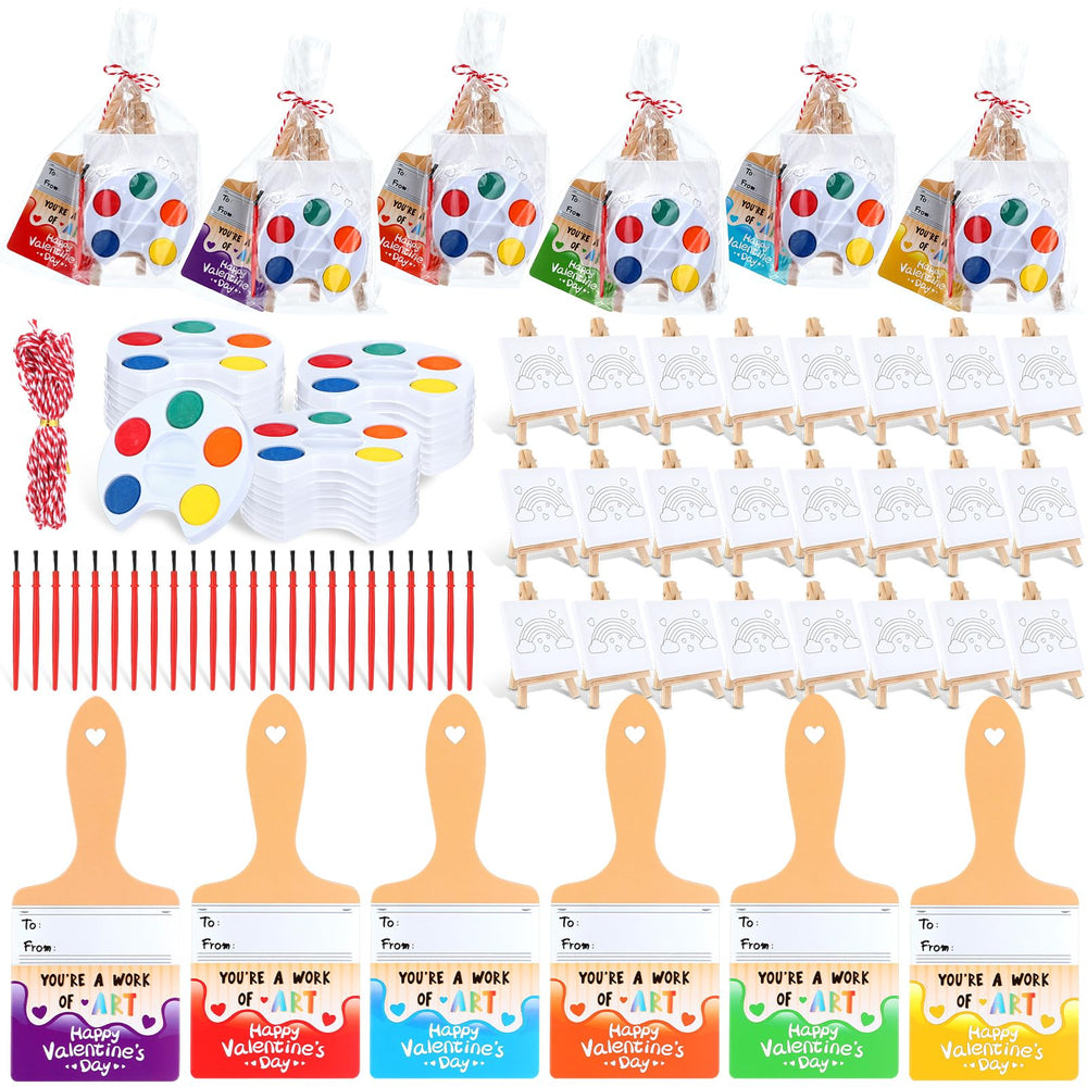 Skyygemm paint-brush Valentine card ready for classroom exchange and gifting
