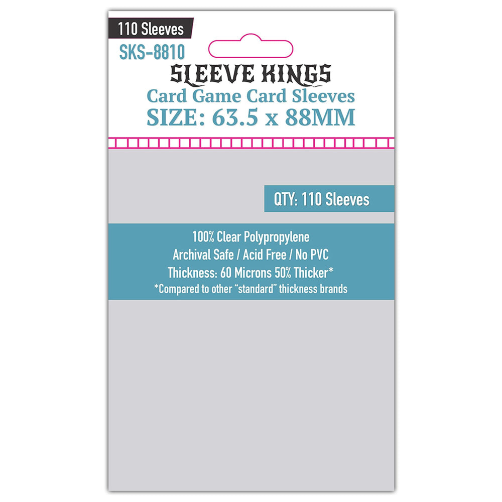 Sleeve Kings clear 63.5x88mm sleeve offers crisp visibility and protection.