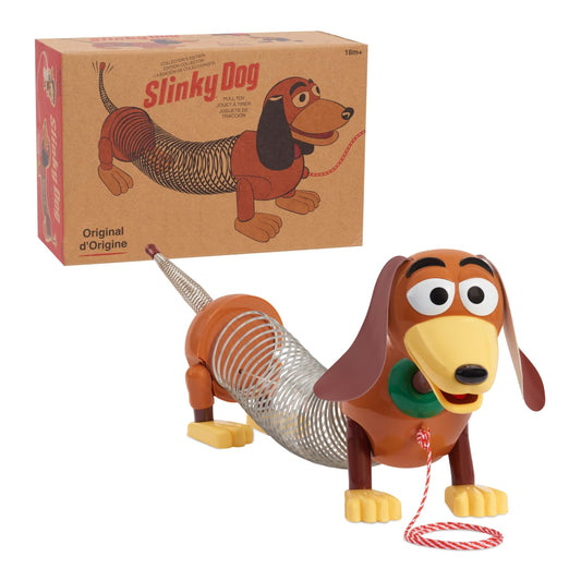 Slinky Retro Dog in original 1950s box for nostalgic playtime.