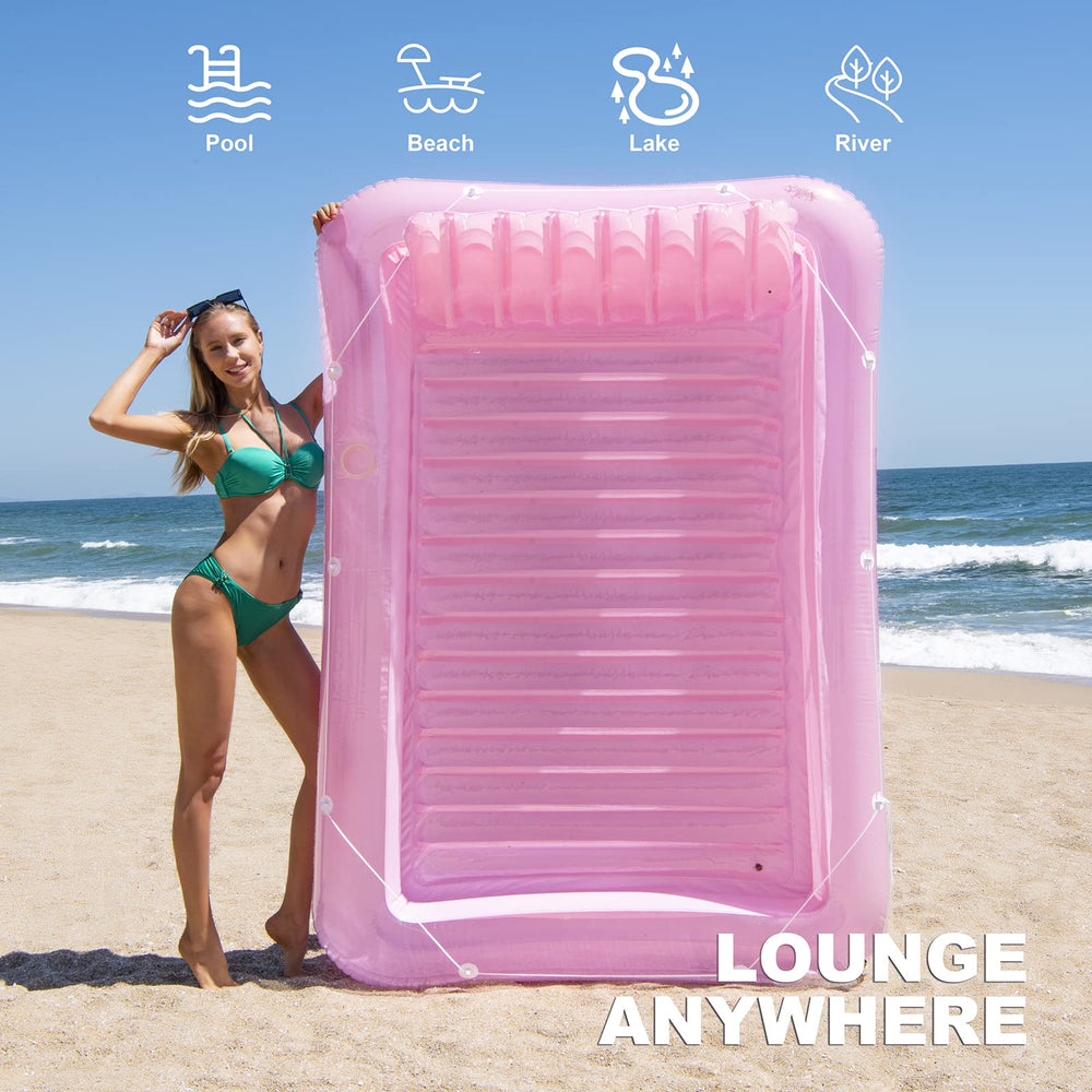 SLLAK pink lounge float ideal for backyard relaxation.