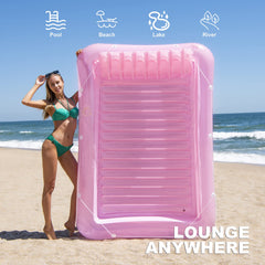 SLLAK pink lounge float ideal for backyard relaxation.