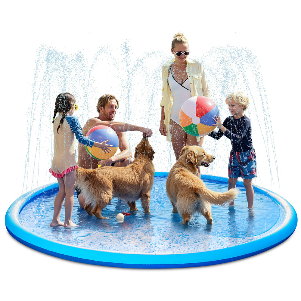 Sloosh 120 inch blue splash pad surface provides safe, shallow-water fun for kids