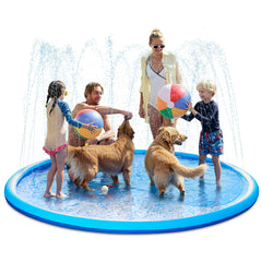 Sloosh 120 inch blue splash pad surface provides safe, shallow-water fun for kids
