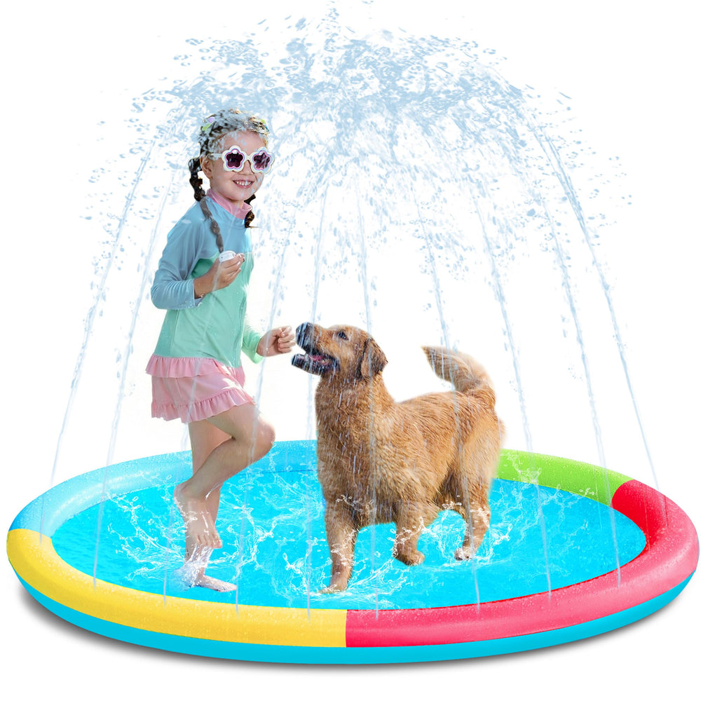 Sloosh 60in splash pad front view for vivid backyard water play