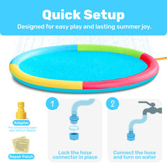 Sloosh splash pad adjustable height image demonstrating spray height control for customizing play.