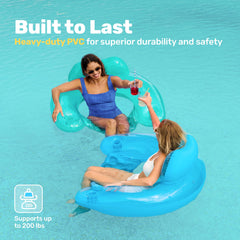 Sloosh air cushion seat offers soft, comfortable lounging by the water.
