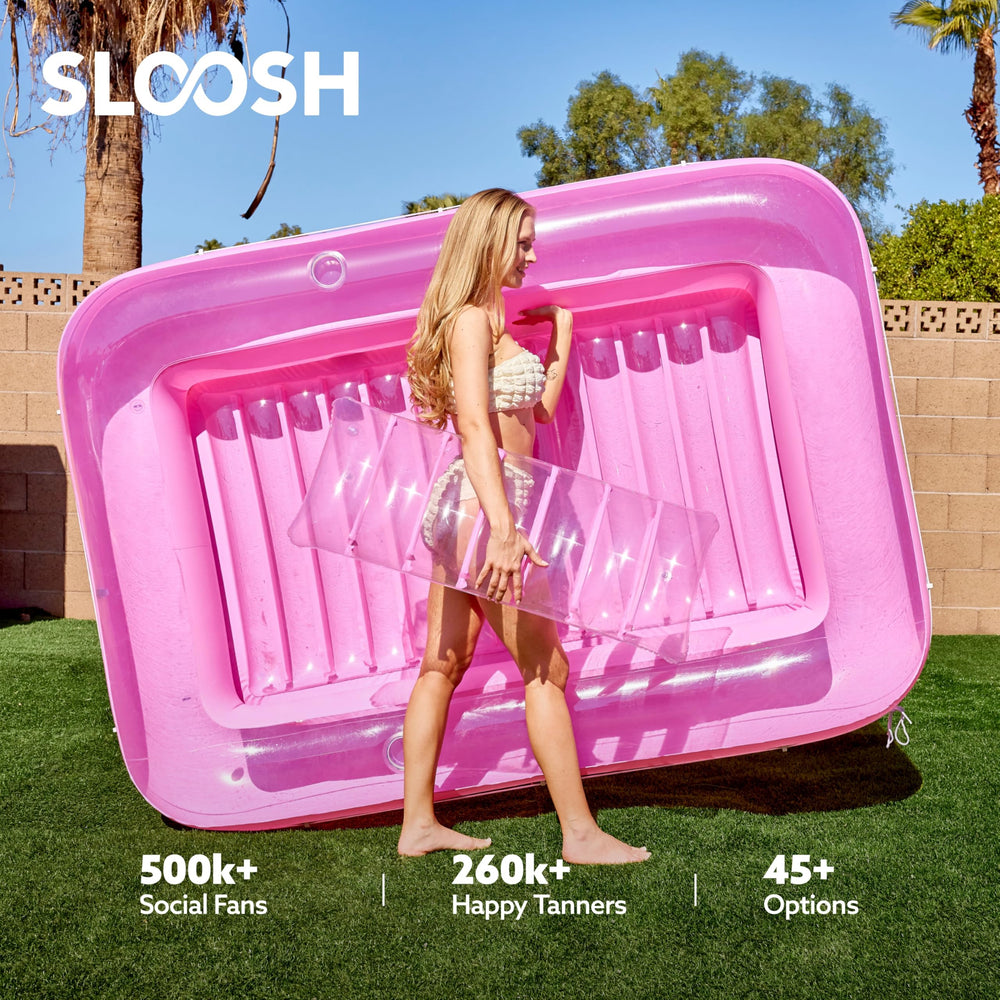 Sloosh backyard centerpiece for garden parties and social sunbathing with friends.