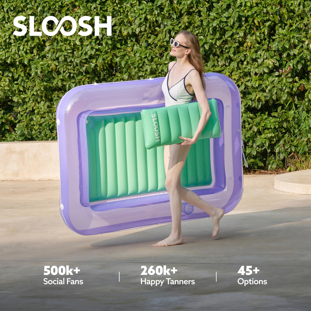 Sloosh ideal for backyard or garden party relaxation by the water