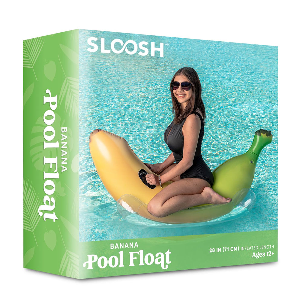Sloosh banana pool float made with premium PVC for durability and long-lasting use