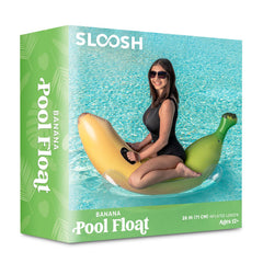 Sloosh banana pool float made with premium PVC for durability and long-lasting use
