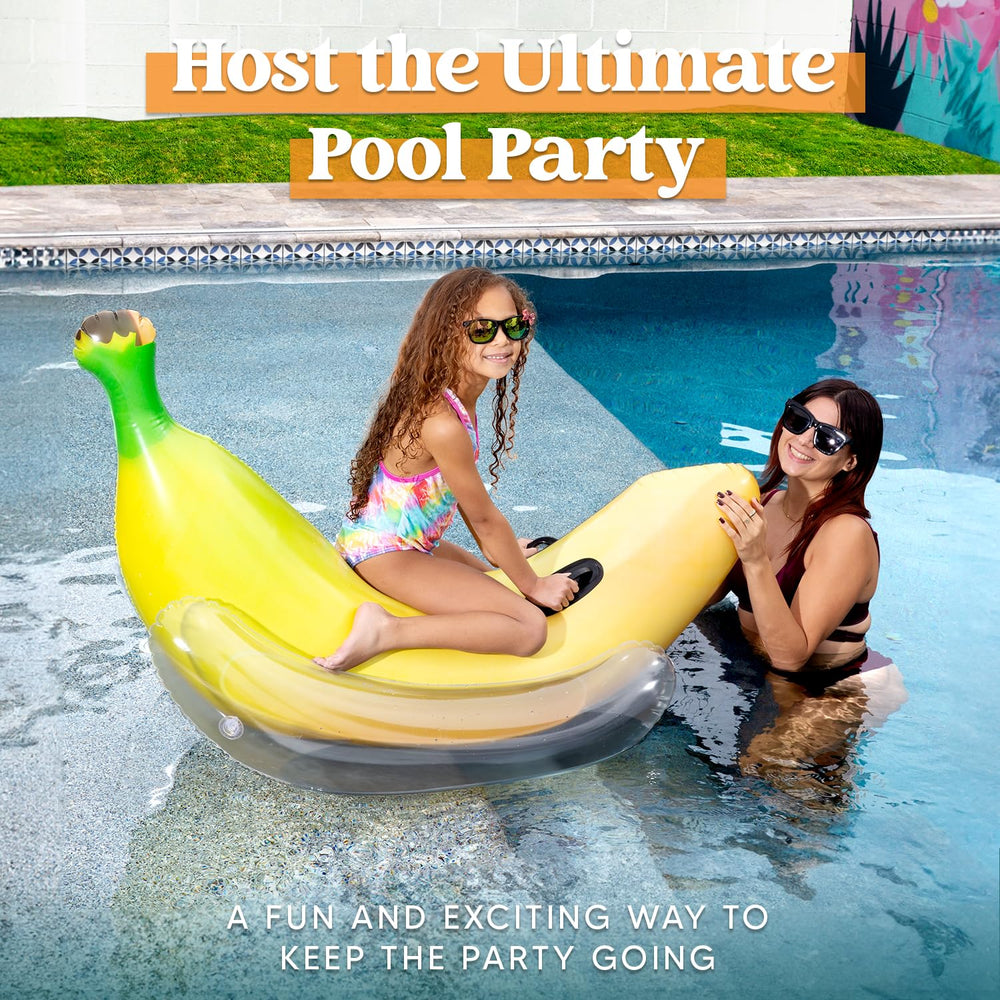 Sloosh banana pool float on the beach for sunny days and play