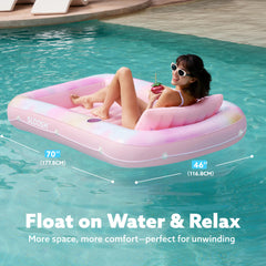 Sloosh compact portable sun tanning pool in blue daisy, quick to inflate for trips.