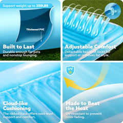 Sloosh compact portable sun tanning pool is easy to inflate and carry.
