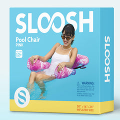 Sloosh convertible tropical hammock chair in pink for chic poolside seating.