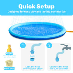 Sloosh splash pad built with thick non-toxic materials for durability.