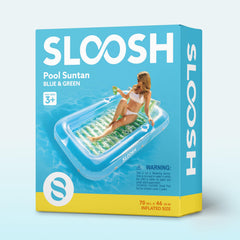 Sloosh beach and pool lounge with easy inflate design for quick setup