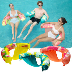 Sloosh floral noodle chair yellow perfect for sunny poolside relax moments.