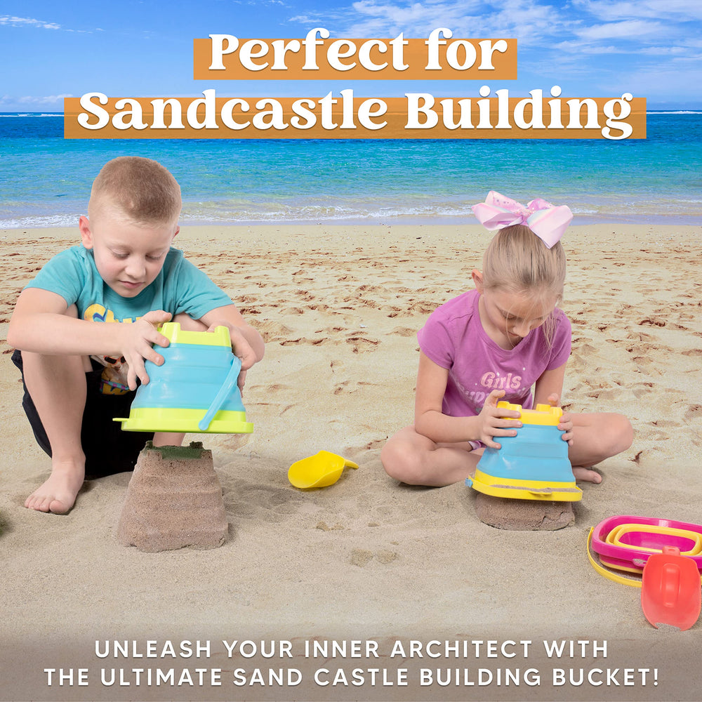 Sloosh yellow foldable bucket ready for sunny sand adventures