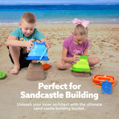 Sloosh green foldable pail for compact storage and sand games