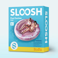 Sloosh inflatable pool lounge in pink is ideal for social pool days.