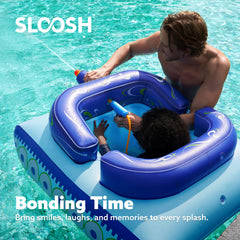 Sloosh inflatable tank pool float side view for agile steering