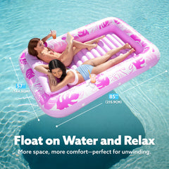 SLOOSH inflatable tanning pool lounger two-person comfort for relaxed together time.