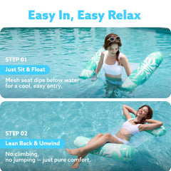 Sloosh large 48x31.5 inch float provides spacious lounging area.