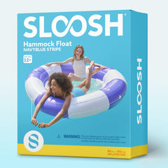 Sloosh navy blue stripe floating design adds modern style to any water day.