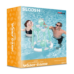 Sloosh pool basketball hoop summer fun showcases outdoor water games for all ages.
