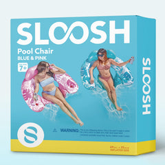 SLOOSH lightweight blue pool chair with carry handles.