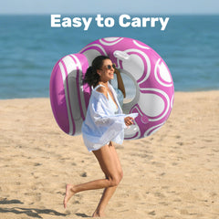 Sloosh pool lounger with two handles for easy transport and placement.