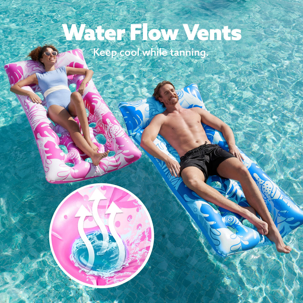 Sloosh pool float showing water flow vents for cooling.