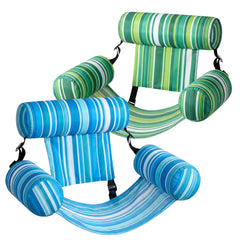 Sloosh pool float chair stripe 2-pack for two-person lounging in water.