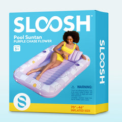 Sloosh purple-chase flower design adds a stylish vibe to pool or beach days.
