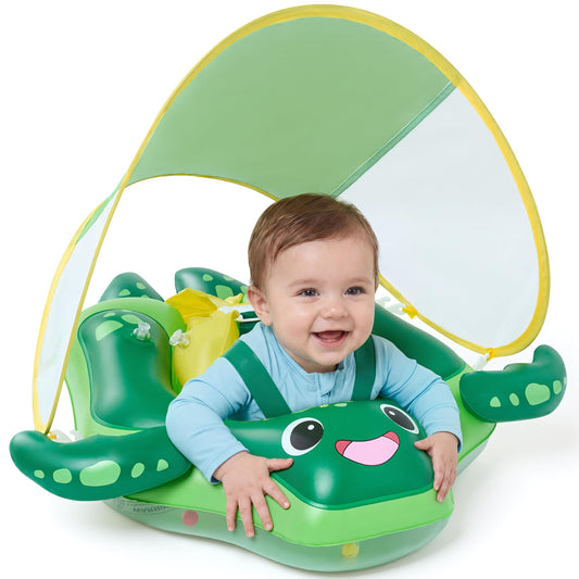 Sloosh sea turtle design baby float for safe pool play.