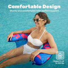 Sloosh soft fabric chair seat staying cool while you float.