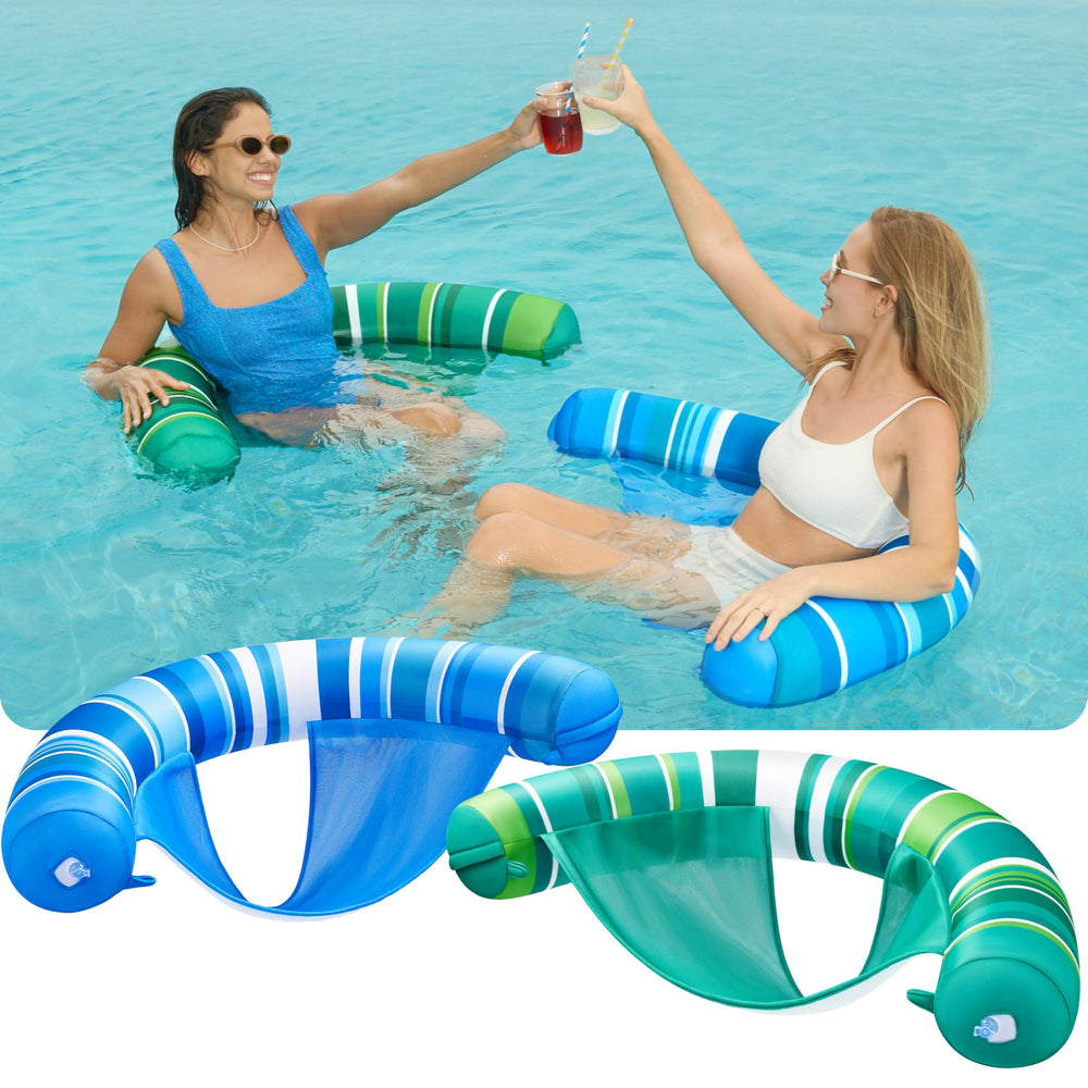 Sloosh soft fabric-covered sling chair gives a plush surface for sun-soaked afternoons