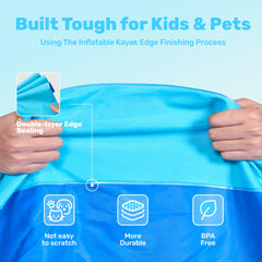 Sloosh splash pad with hose connection for quick setup and spraying play.