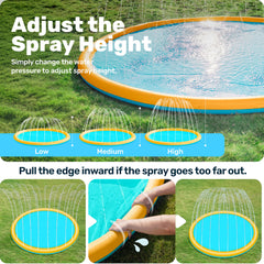 Sloosh splash pad thick non-toxic material ensures safe play surface.