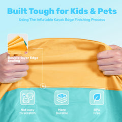 Sloosh sprinkler mat hose setup enables easy water play.