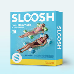 Sloosh tropical leaves float in action-ready blue-green hues for vacation vibes