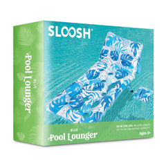 SLOOSH tropical leaves pattern blue pool float for vibrant style