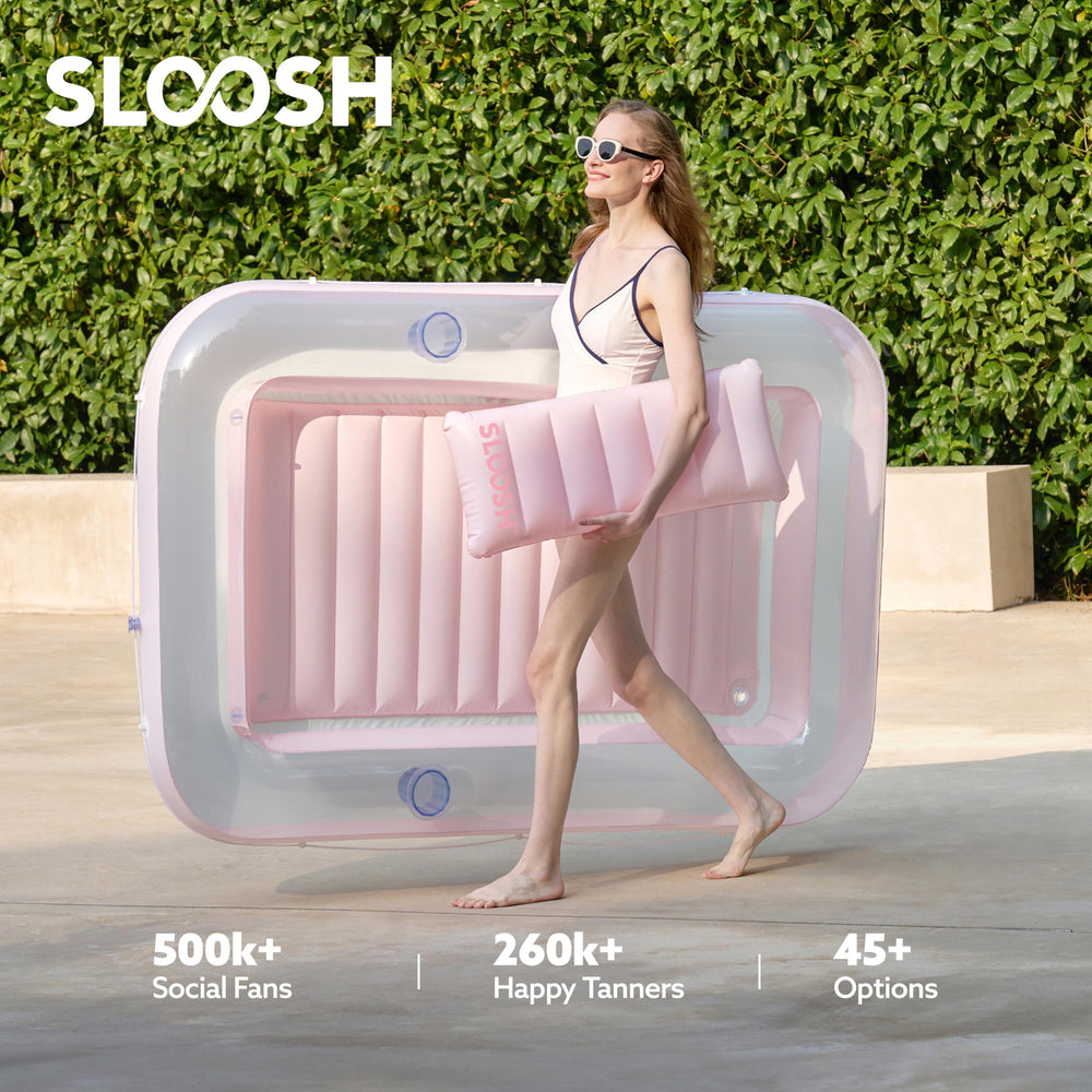 Sloosh durable UV-resistant PVC up to 0.3 mm for long-lasting pool lounging.