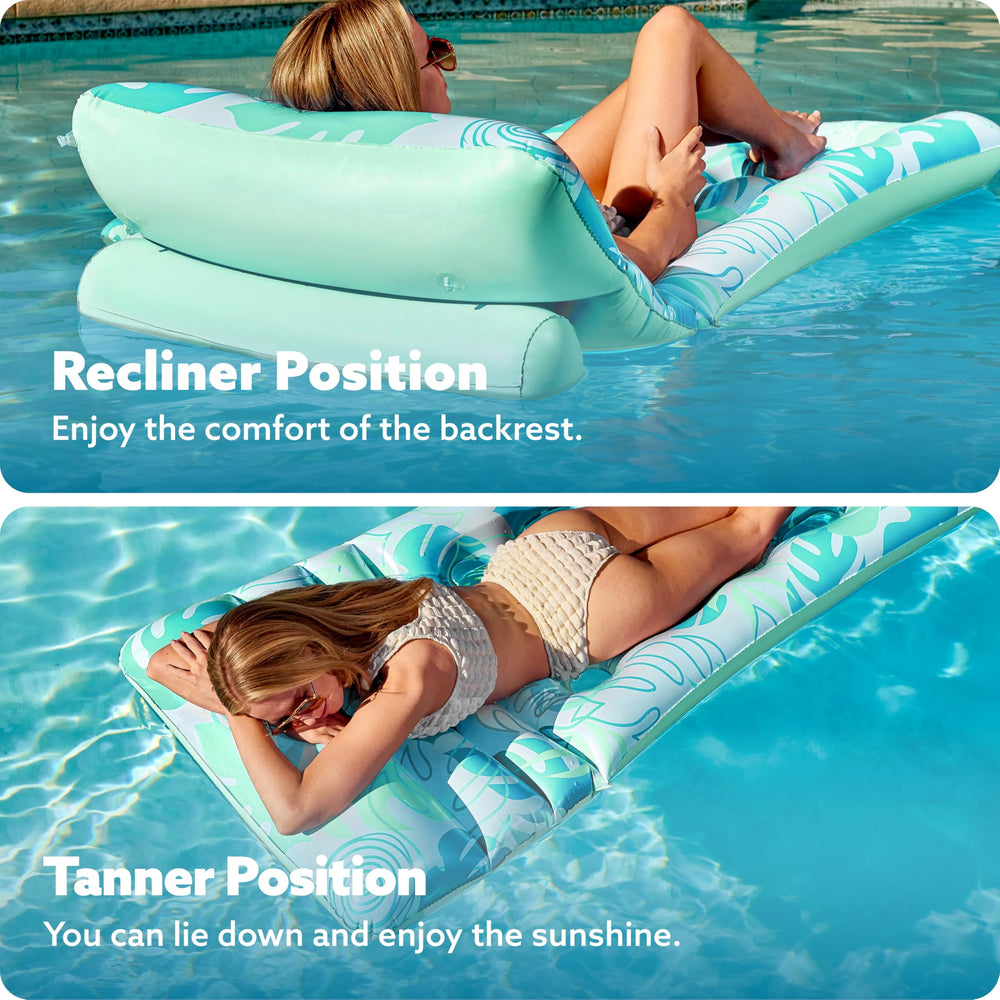 Sloosh water flow vents cool you as you recline on the float