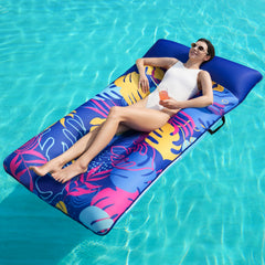 Sloosh XL fabric lounger in blue offers expansive pool comfort for adults