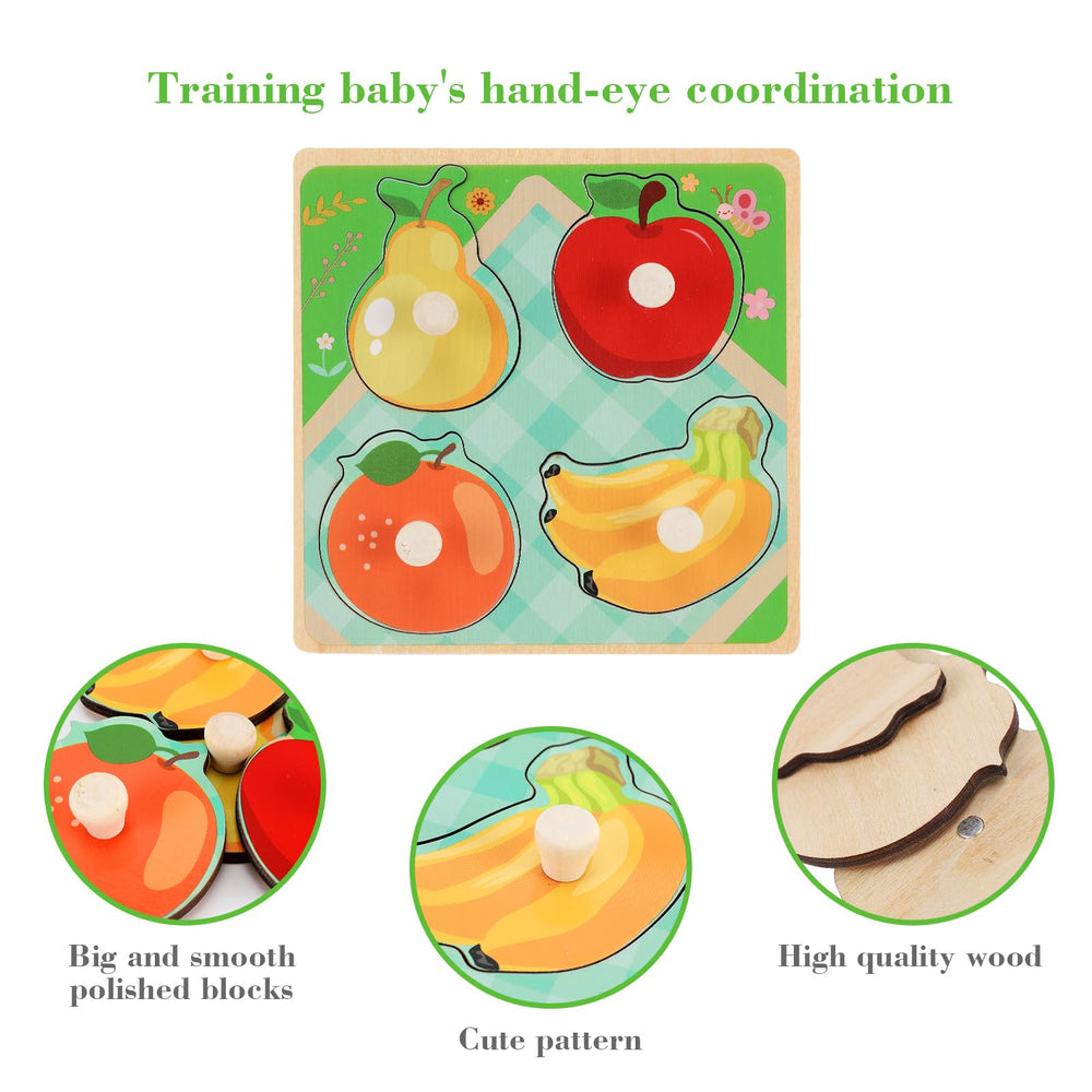 Slotic fruit puzzle, bright colors aid shape and color learning.