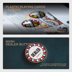 Slowplay Nash two decks of plastic cards included for immediate dealing.