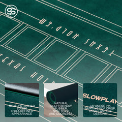 SLOWPLAY poker mat compact storage fits small spaces.