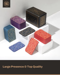 SLOWPLAY 34g plaques stay visible and balanced during stacks